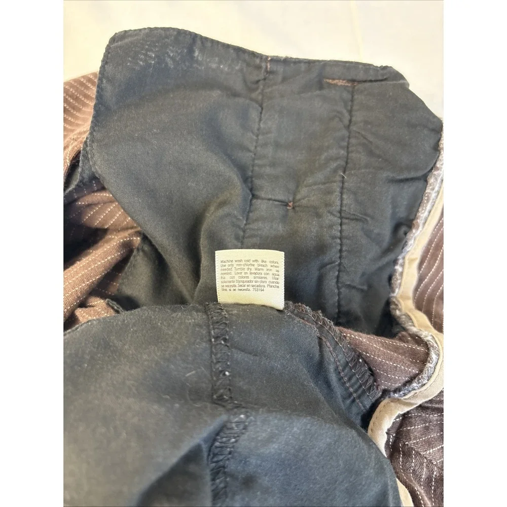 St John's Bay Bermuda Shorts Women SZ 16W Brown W/White Pinstripes Stretch Style